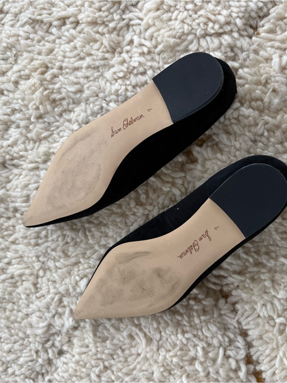 Sam Edelman Black Pointed-Toe Suede Flats - Picture 3 of 3